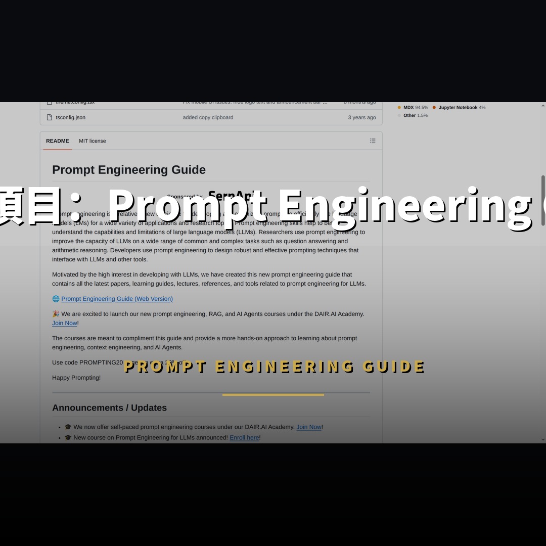 77,335 星開源項目：Prompt Engineering Guide 學習指南