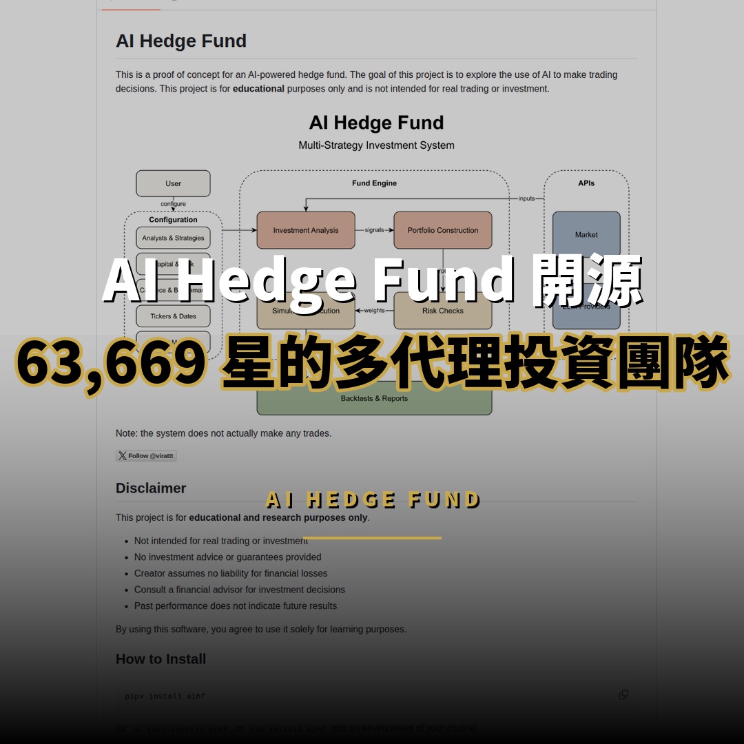 AI Hedge Fund 開源：63,669 星的多代理投資團隊