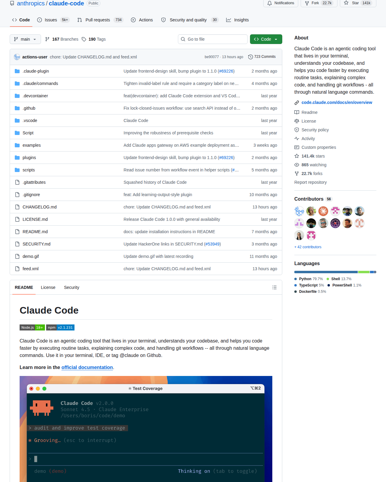 Claude Code GitHub 統計數據(Star 歷史圖表 + 貢獻者分佈)