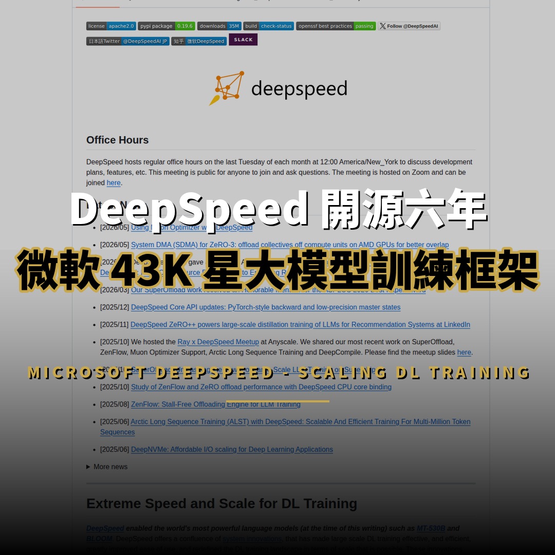 DeepSpeed 開源六年：微軟 43K 星大模型訓練框架的技術演進