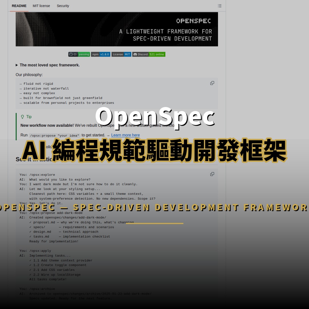 6.4 萬星開源項目：OpenSpec — AI 編程的規範驅動開發框架