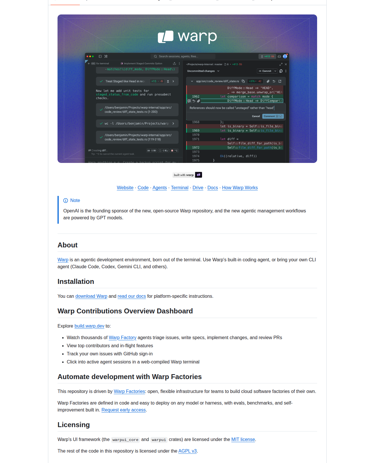 MiniMind README 開頭（專案標誌、開源理念說明與功能覆蓋清單，包含預訓練、SFT、LoRA、RLAIF 與 Agentic RL）